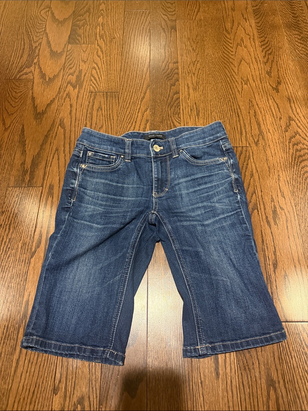 White House Black Market Dark Blue Cropped Denim Bermuda Jeans